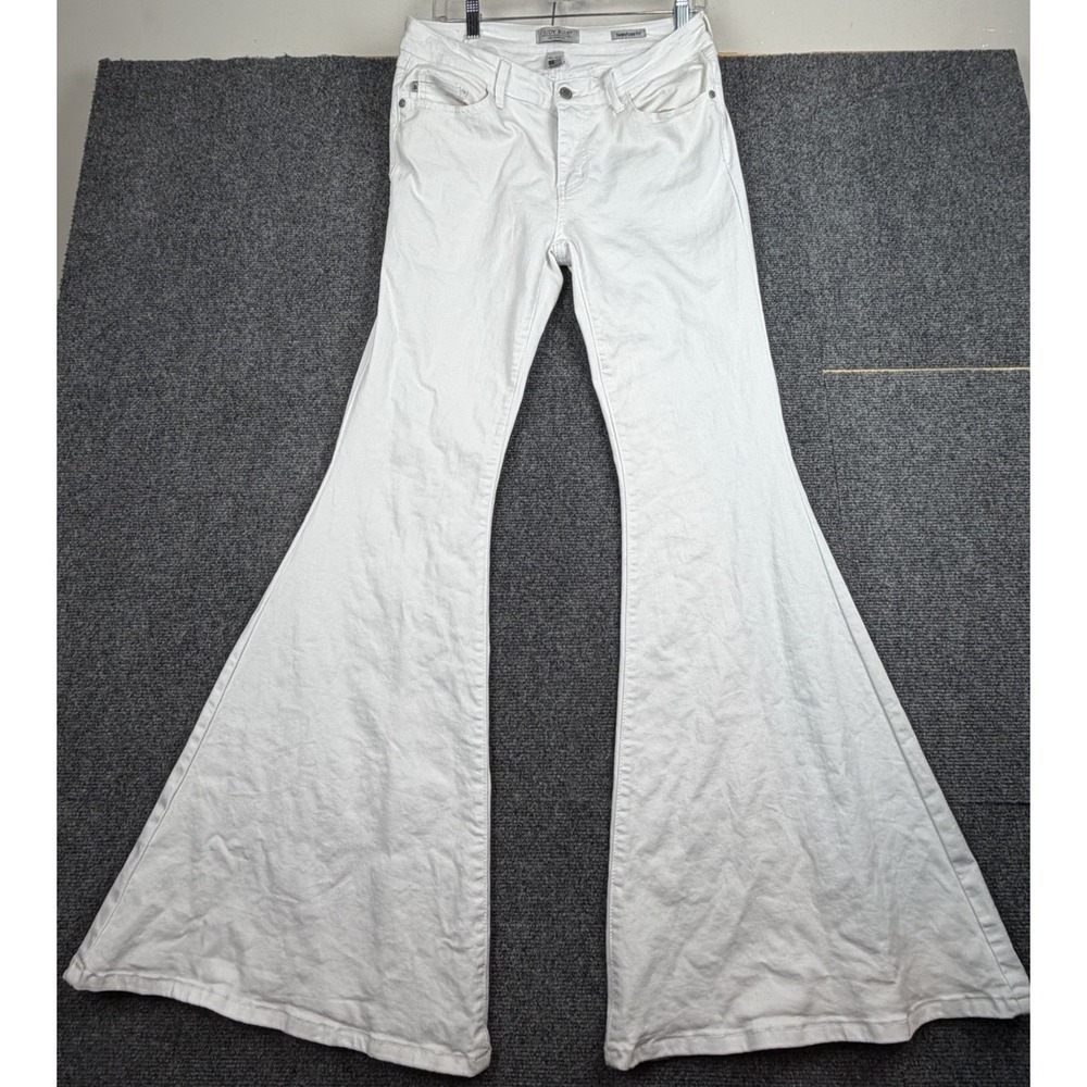 Judy Blue Jeans Women's 11/30 Super Flare Fit 16'' Bells White Stretch Denim